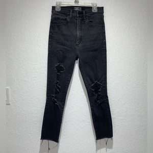 Abercrombie & Fitch Black Ultra High Rise Super Skinny Ankle Jeans